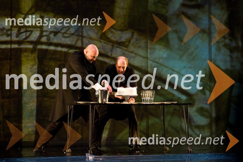 Jernej Šugman in Janez Škof, povezovalca prireditvePodelitev Prešernovih nagrad 2009