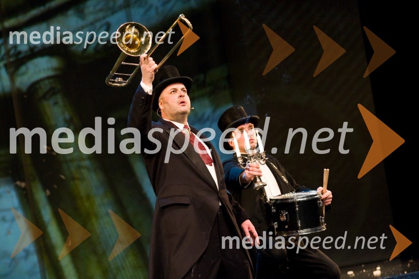 Jernej Šugman in Janez Škof, povezovalca prireditvePodelitev Prešernovih nagrad 2009