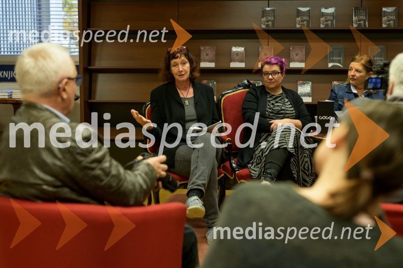  Seta Knop, pisateljica;  Ivana Djilas, režiserka;  Mirana Likar Bajželj, pisateljicaPredstavitev novo izdanih knjig založbe Goga, novinarska konferenca