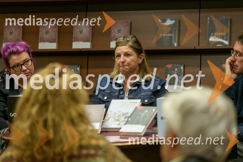  Ivana Djilas, režiserka;  Mirana Likar Bajželj, pisateljica; dr. Mirt Komel, filozof, sociolog, dramatik, esejist in prevajalecPredstavitev novo izdanih knjig založbe Goga, novinarska konferenca