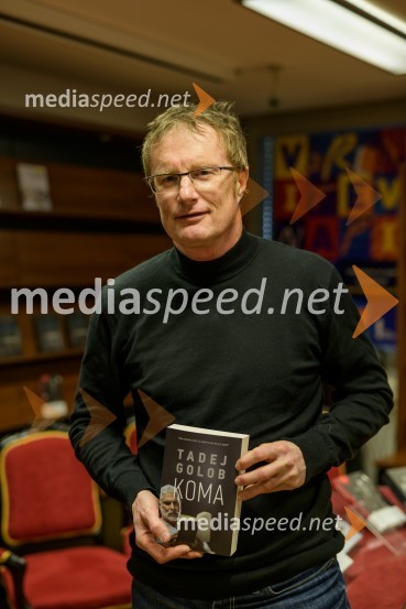  Tadej Golob, pisatelj, novinar, kolumnist in alpinistPredstavitev novo izdanih knjig založbe Goga, novinarska konferenca