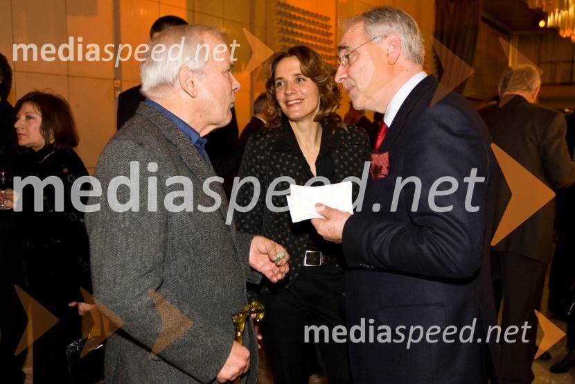 ..., Mojca Zlobko, harfistka in Ivo Vajgl, predsednik odbora DZ za zunanjo politikoPodelitev Prešernovih nagrad 2009