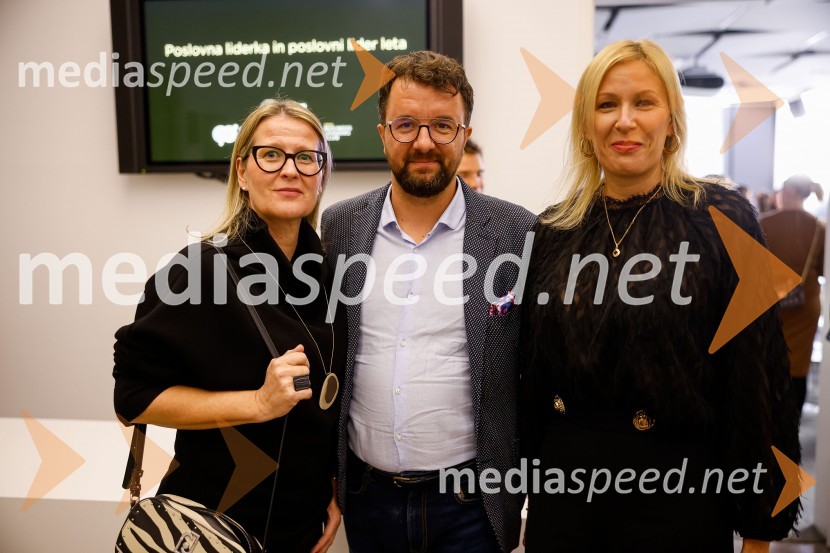  Nataša Arko, direktorica marketinga, Coface PKZ;  Žiga Vavpotič, podjetnik;  Petra Mohar, svetdaril.si, DATA - MS d.o.o.Poslovna liderka in poslovni lider 2023