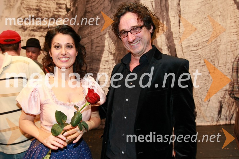 Irena Petkova, operna pevka in Vito Taufer, režiserZlatorog, premiera opere