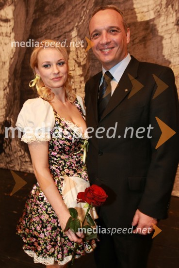 Sabina Cvilak Damjanovič, operna pevka in njen mož Damjan Damjanovič, direktor Slovenske filharmonijeZlatorog, premiera opere