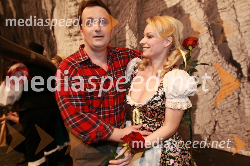 Matjaž Stopinšek in Sabina Cvilak Damjanovič, operna pevcaZlatorog, premiera opere