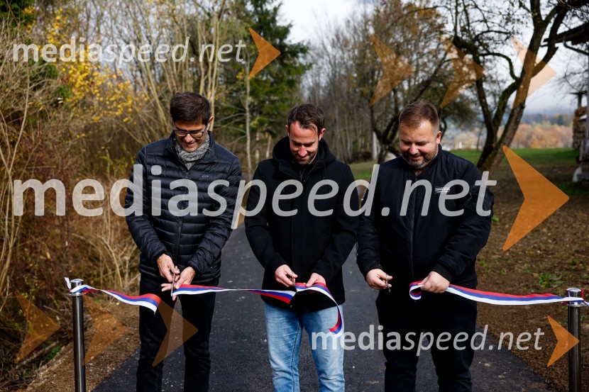  Matjaž Rakovec, župan Mestne občine Kranj;  Jan Likozar, predsednik, svet Krajevne skupnosti Trstenik;  Jure Kristan, prokurist podjetja AEREKS EUROPE d.o.oOtvoritev nove šolske poti od naselja Pangrščica do Trstenika