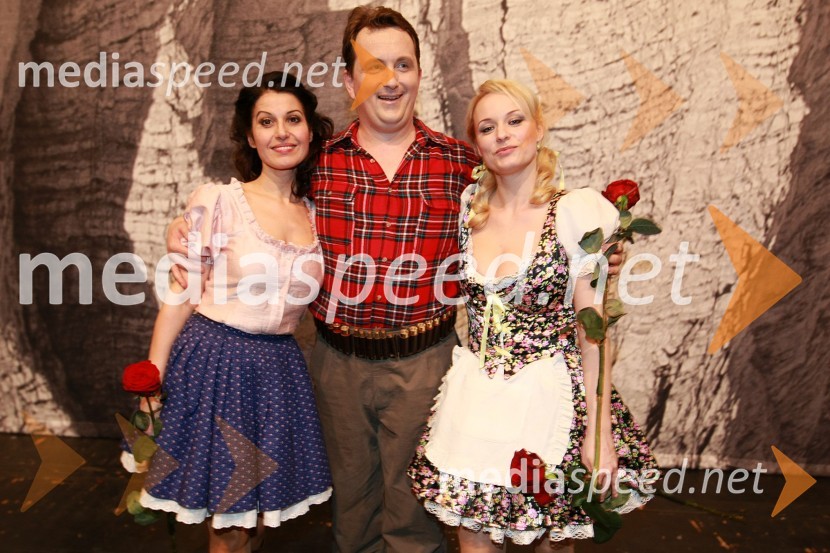 Irena Petkova, Matjaž Stopinšek in Sabina Cvilak Damjanovič, operni pevciZlatorog, premiera opere