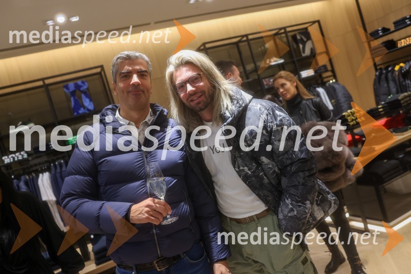  Bor Greiner, odgovorni urednik, Radio City;  Tibor Golob, fotografOtvoritev trgovin BOSS in HUGO v Europarku