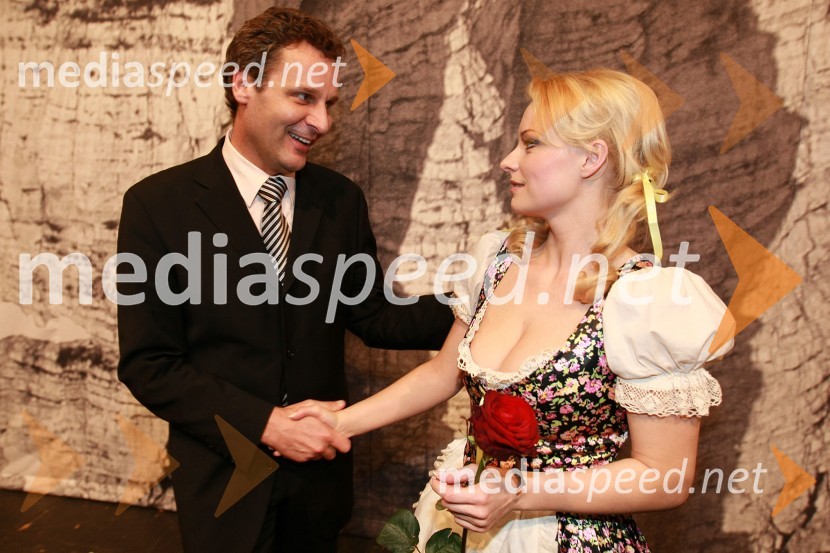 Danilo Rošker, direktor SNG Maribor in Sabina Cvilak Damjanovič, operna pevkaZlatorog, premiera opere