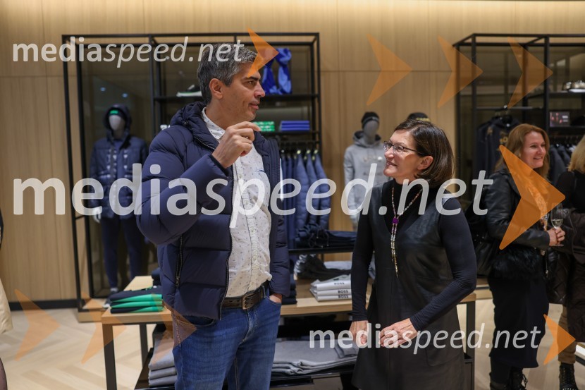  Bor Greiner, odgovorni urednik, Radio City;  Jožica Brcar, komercialna direktorica Magistrat InternationalOtvoritev trgovin BOSS in HUGO v Europarku