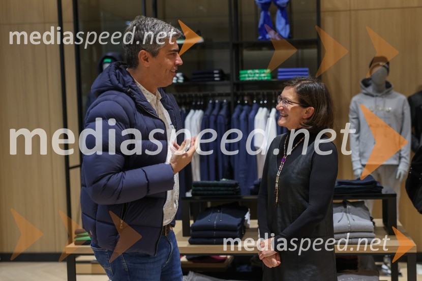  Bor Greiner, odgovorni urednik, Radio City;  Jožica Brcar, komercialna direktorica Magistrat InternationalOtvoritev trgovin BOSS in HUGO v Europarku