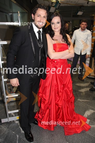 Jernej Tozon, član skupine Čuki in Alenka Gotar, pevkaRdeča preproga s Sebastianom, snemanje oddaje