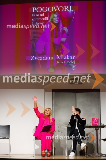  Zvezdana  Mlakar, igralka;  Rok Smolej, televizijecPogovori, ki so mi spremenili življenje, izid knjige Zvezdane Mlakar in Roka Smoleja