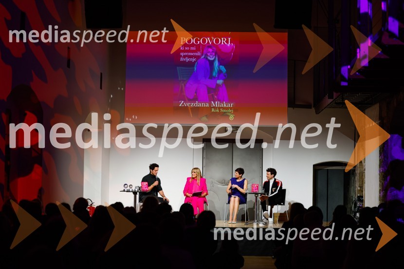  Maj Klemenc;  Zvezdana  Mlakar, igralka;  Saša  Einsiedler, mentorica za uspeh;  Rok Smolej, televizijecPogovori, ki so mi spremenili življenje, izid knjige Zvezdane Mlakar in Roka Smoleja