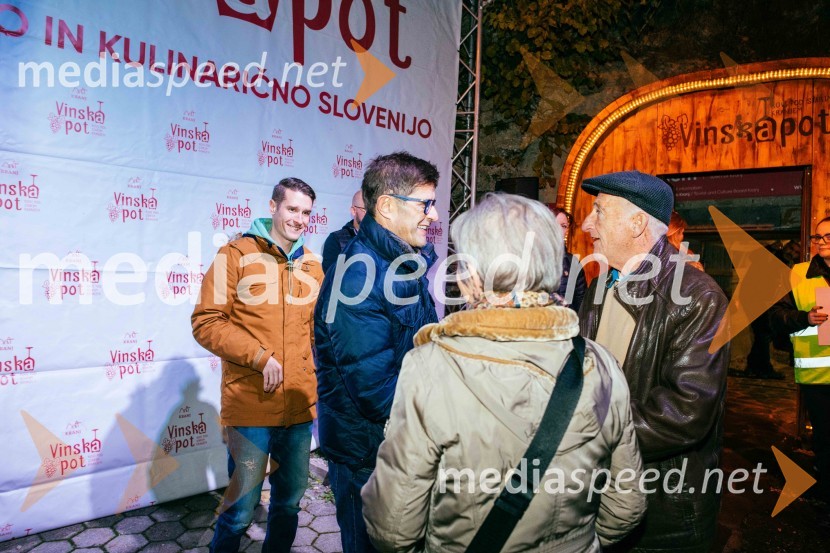  Janez Černe, podžupan Mestne občine Kranj;  Matjaž Rakovec, župan Mestne občine KranjVinska pot v rovih pod starim Kranjem 2022, petek