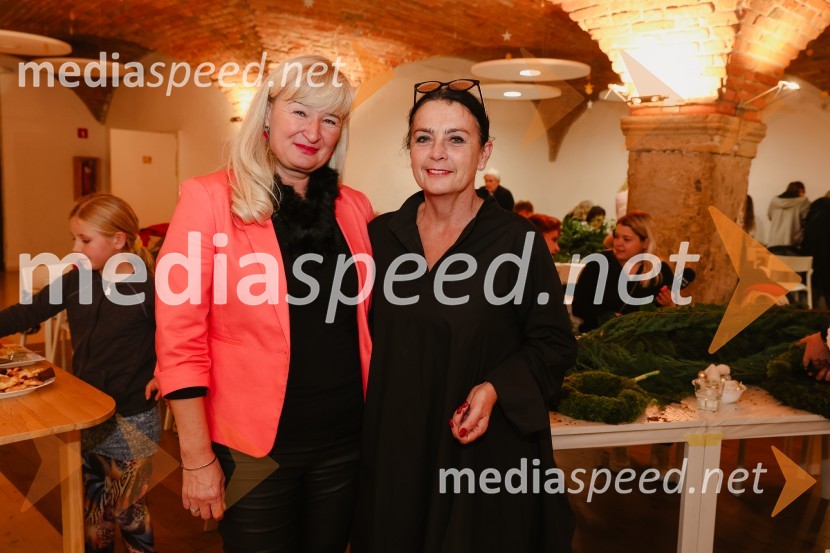  Tanja Babnik, ravnateljica, Waldorfska šola Ljubljana;  Melita Jakelj, dolgoletna ravnateljica OŠ KobaridPletenje adventnih venčkov z znanimi gosti na Waldorfski šoli v Ljubljani 2022