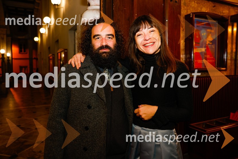   Jure Novak, režiser, direktor, Prešernovo gledališče Kranj;  Anđelka Nikolić, dramaturginjaDA ME JE STRAH?, premiera drame, Prešernovo gledališče Kranj