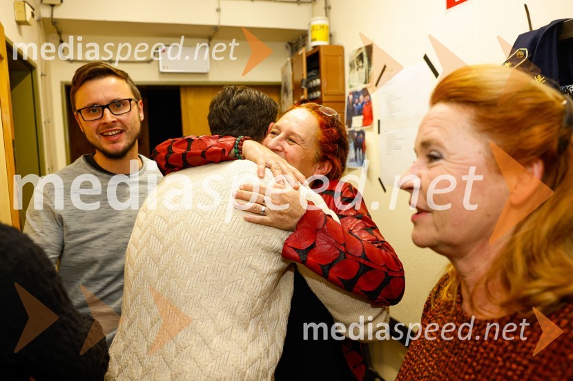  Miha Rodman, igralec;  Marinka Poštrak, dramaturginja, Prešernovo gledališče KranjDA ME JE STRAH?, premiera drame, Prešernovo gledališče Kranj