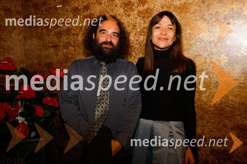   Jure Novak, režiser, direktor, Prešernovo gledališče Kranj;  Anđelka Nikolić, dramaturginjaDA ME JE STRAH?, premiera drame, Prešernovo gledališče Kranj