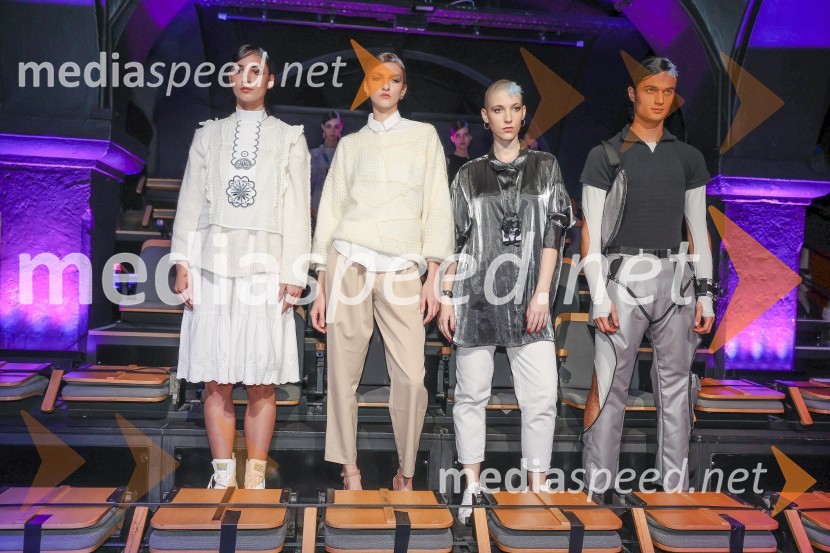  Marija Kljun, Immortal Models;  Ema Menger, Immortal Models;  Sara Kadenšek, Immortal Models;  Izak Masten, modelSamsung in LJFW s projektom Inspired by You