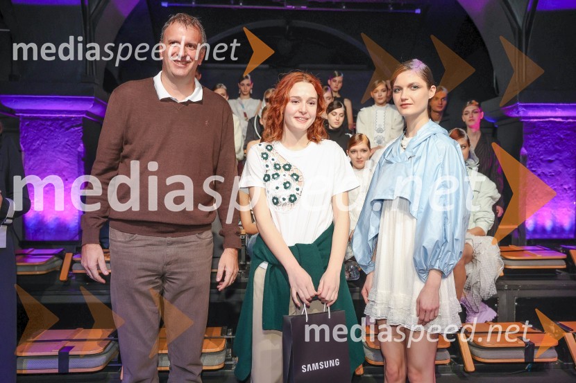  Bernard Pukart, vodja oddelka za mobilno telefonijo, Samsung;  Zarja Černe;  Hana Vrtovec, Immortal ModelsSamsung in LJFW s projektom Inspired by You