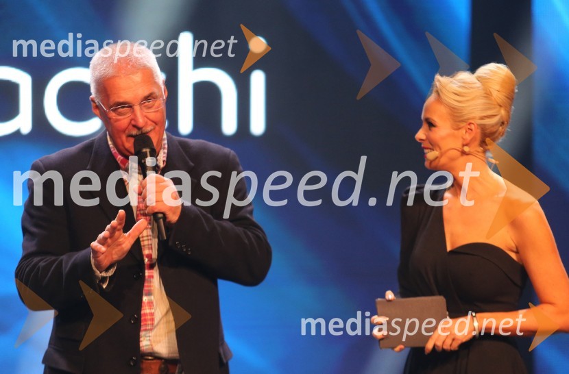  Dario Diviacchi;  Pia Pustovrh, voditeljicaMister Slovenije 2022 je Al Sivka