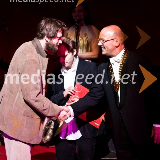 Jan Ciglenečki, filozof in germanist in Aleš Jenčič, predsednik Rotary kluba LjubljanaVeliki rotarijski ples 2009