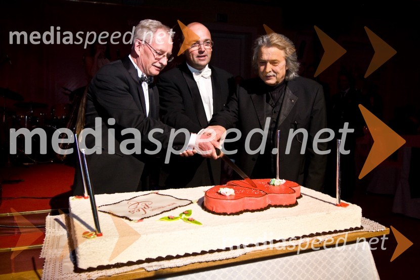 Zlatko Šetinc, predsednik organizacijskega odbora Velikega rotarijskega plesa in glavni in odgovorni urednik Nedeljskega dnevnika, Aleš Jenčič, predsednik Rotary kluba Ljubljana in Vladimir Pezdirc, predsednik ocenjevalne komisije za izbor štipendij in bodoči predsednik Rotary kluba LjubljanaVeliki rotarijski ples 2009