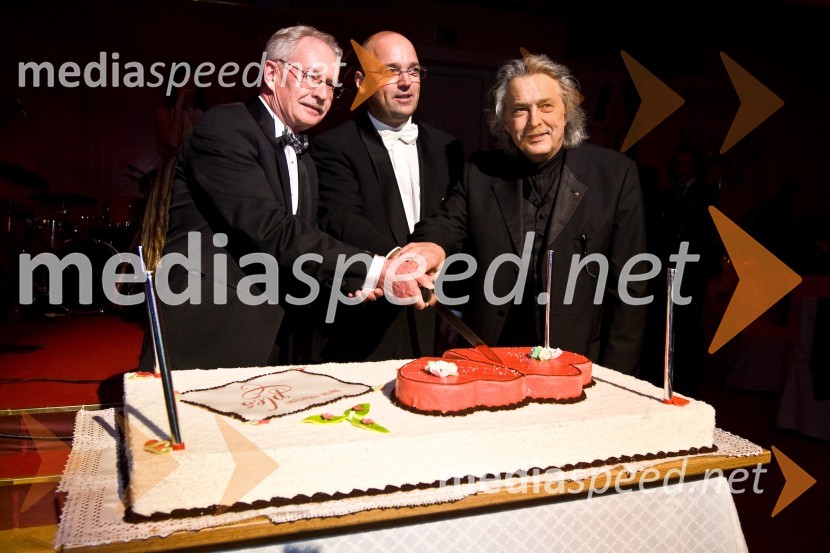 Zlatko Šetinc, predsednik organizacijskega odbora Velikega rotarijskega plesa in glavni in odgovorni urednik Nedeljskega dnevnika, Aleš Jenčič, predsednik Rotary kluba Ljubljana in Vladimir Pezdirc, predsednik ocenjevalne komisije za izbor štipendij in bodoči predsednik Rotary kluba LjubljanaVeliki rotarijski ples 2009