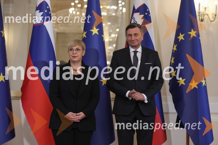 dr. Nataša Pirc Musar, predsednica Republike Slovenije;  Borut Pahor, nekdanji predsednik Republike SlovenijePrimopredaja poslov med Borutom Pahorjem in novo predsednico Natašo Pirc Musar