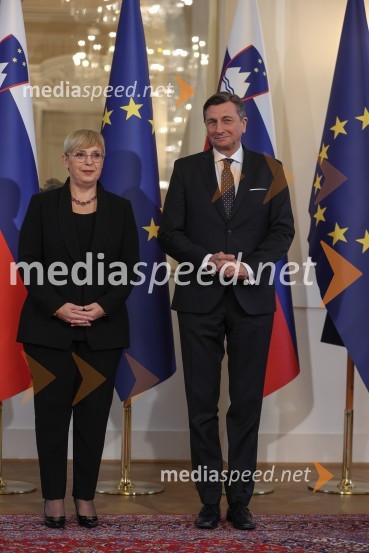dr. Nataša Pirc Musar, predsednica Republike Slovenije;  Borut Pahor, nekdanji predsednik Republike SlovenijePrimopredaja poslov med Borutom Pahorjem in novo predsednico Natašo Pirc Musar