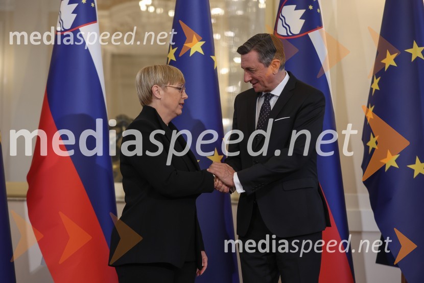 dr. Nataša Pirc Musar, predsednica Republike Slovenije;  Borut Pahor, nekdanji predsednik Republike SlovenijePrimopredaja poslov med Borutom Pahorjem in novo predsednico Natašo Pirc Musar