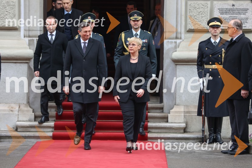  Borut Pahor, predsednik Republike Slovenije; dr. Nataša Pirc Musar, predsednica Republike SlovenijePrimopredaja poslov med Borutom Pahorjem in novo predsednico Natašo Pirc Musar
