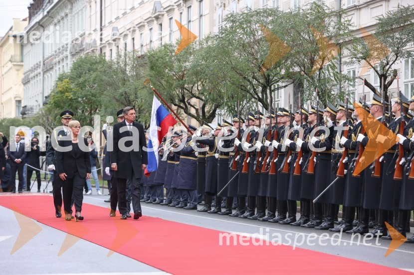 dr. Nataša Pirc Musar, predsednica Republike Slovenije;  Borut Pahor, nekdanji predsednik Republike SlovenijePrimopredaja poslov med Borutom Pahorjem in novo predsednico Natašo Pirc Musar