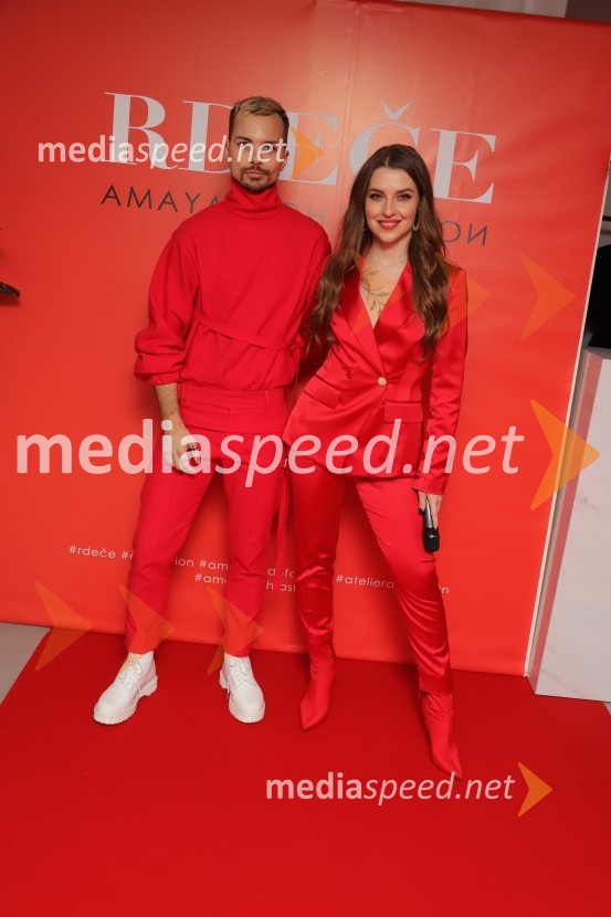  David Hojnik, modni oblikovalec DH fashion;  Maja Keuc, pevka, AmayaAmaya in DH fashion s predstavitvijo nove kolekcije Rdeče