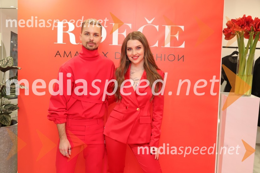  David Hojnik, modni oblikovalec DH fashion;  Maja Keuc, pevka, AmayaAmaya in DH fashion s predstavitvijo nove kolekcije Rdeče