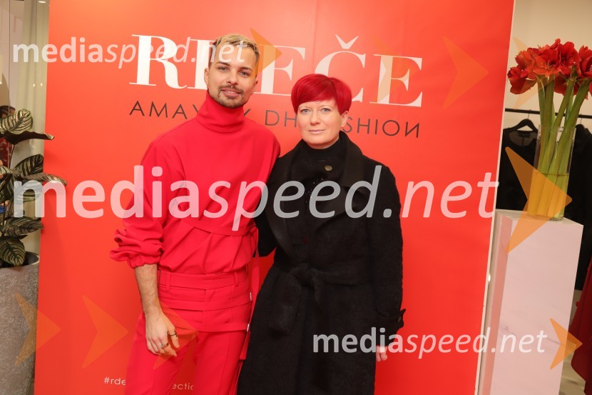  David Hojnik, modni oblikovalec DH fashion;  Valerija Grubelnik, Cvetličarna GrubelnikAmaya in DH fashion s predstavitvijo nove kolekcije Rdeče