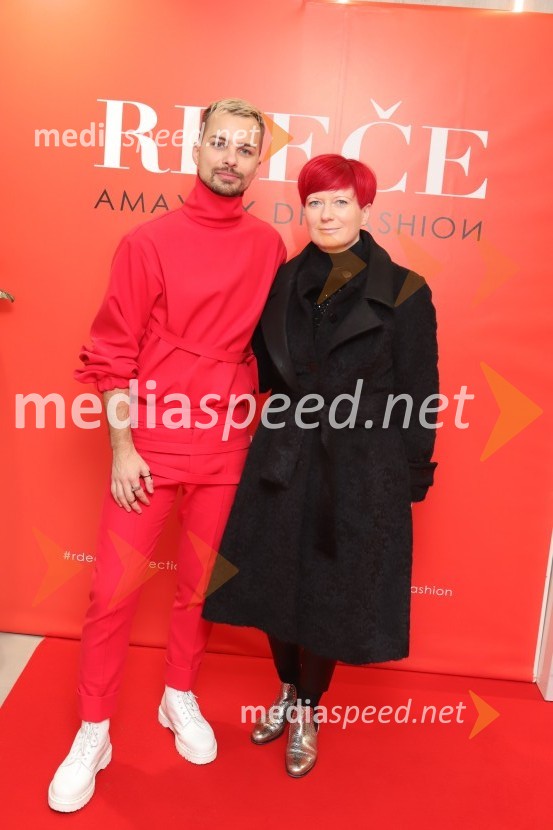  David Hojnik, modni oblikovalec DH fashion;  Valerija Grubelnik, Cvetličarna GrubelnikAmaya in DH fashion s predstavitvijo nove kolekcije Rdeče
