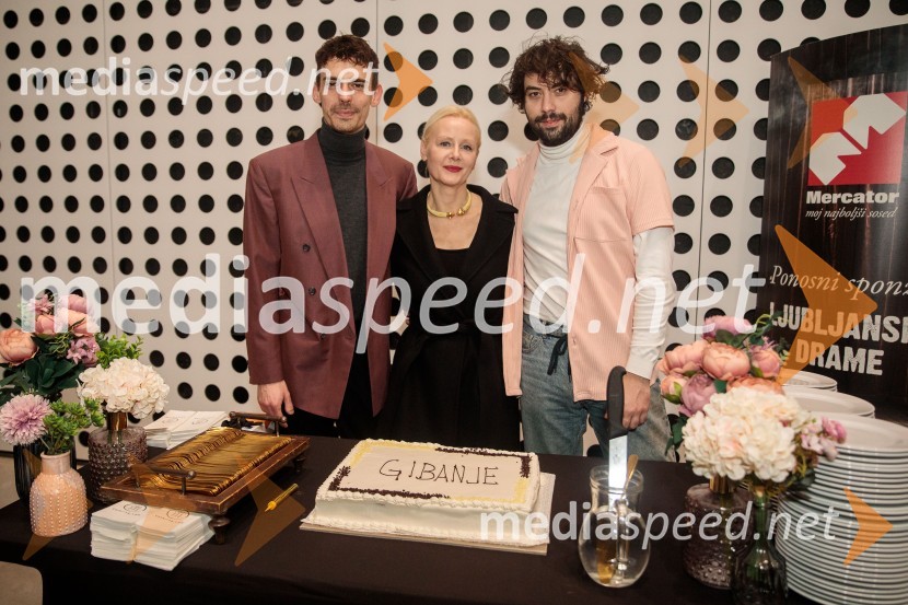  Nejc Cijan Garlatti, igralec;  Polona  Juh, igralka;  Benjamin Krnetić, igralecGibanje, premiera gledališke igre v Cukrarni