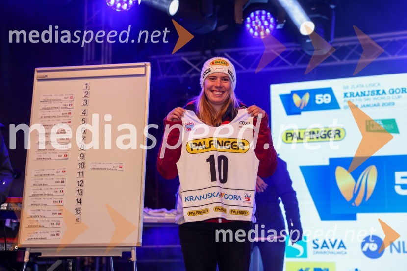  Katharina Liensberger, smučarka (Avstrija)Žreb prvega veleslaloma 59. Zlate lisice