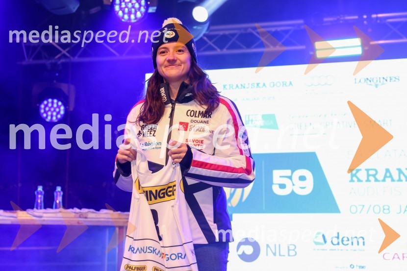  Coralie Frasse Sombet, smučarka (Francija)Žreb prvega veleslaloma 59. Zlate lisice