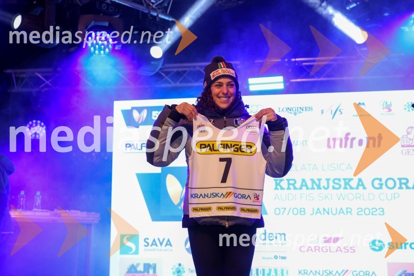  Federica Brignone, smučarka (Italija)Žreb prvega veleslaloma 59. Zlate lisice