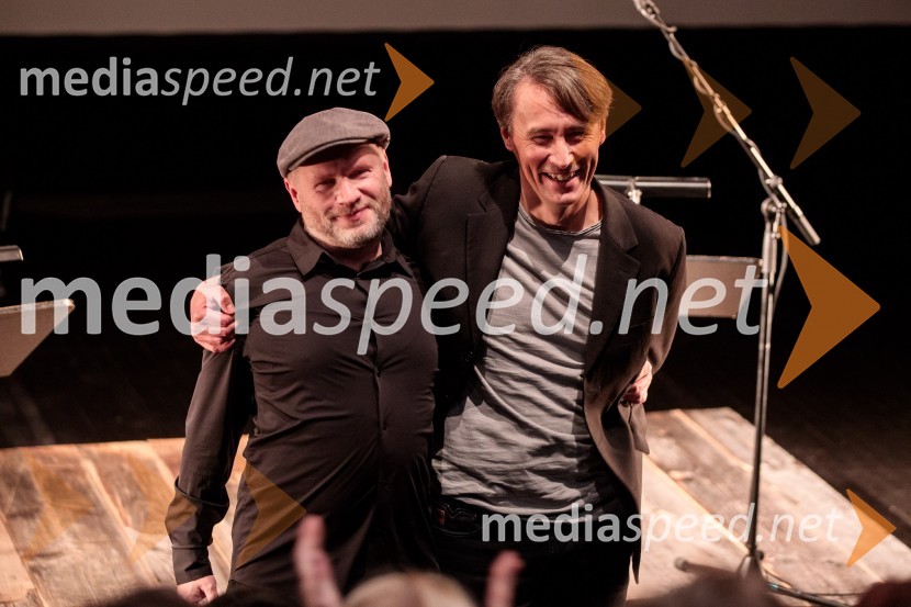  Jure Tori, glasbenik;  Aleš Šteger, programski direktor, BeletrinaMoja vojna harmonika, premiera zgodovinskega kabareta