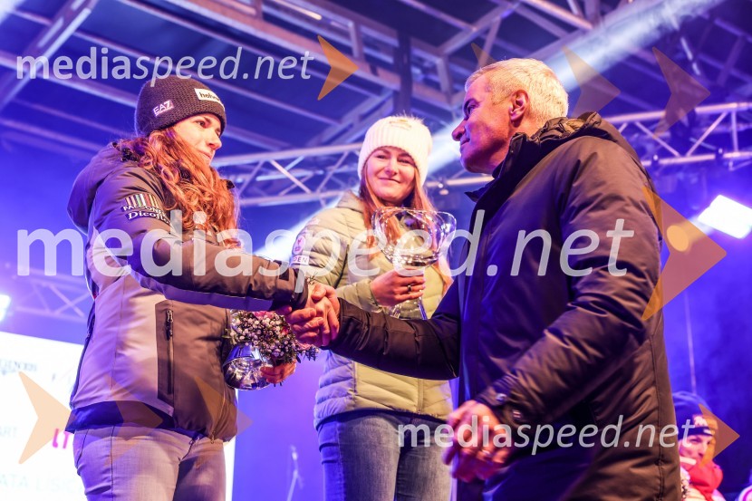  Marta Bassino, smučarka (Italija);  Valérie Grenier , smučarka (Kanada);  Aleksander Saša Arsenovič, župan, Mestna občina MariborSobotna podelitev in žreb, 59. Zlata lisica