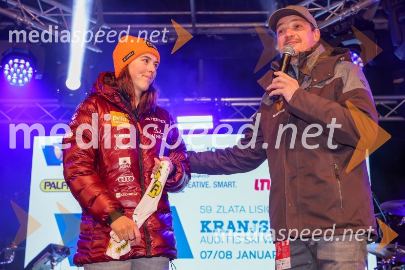  Petra Vlhova, smučarka (Slovaška);  Mitja Šeško, moderator prireditev Sobotna podelitev in žreb, 59. Zlata lisica