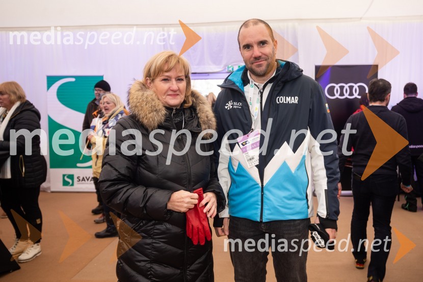  Henrika Zupan, županja, Kranjska Gora;  Uroš Zupan, direktor, Smučarska zveza Slovenije 59. Zlata lisica, VIP sobota