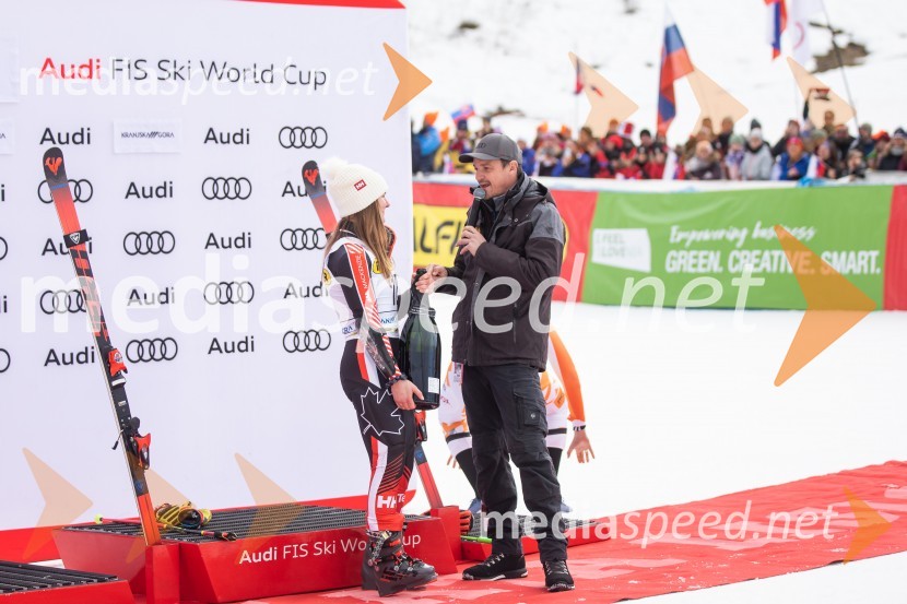  Marta Bassino, smučarka (Italija);  Mitja Šeško, moderator prireditev 59. Zlata lisica, VIP sobota