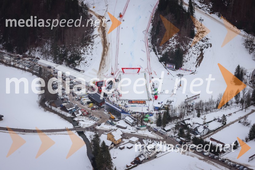 Kranjska Gora in Zlata lisica iz zraka