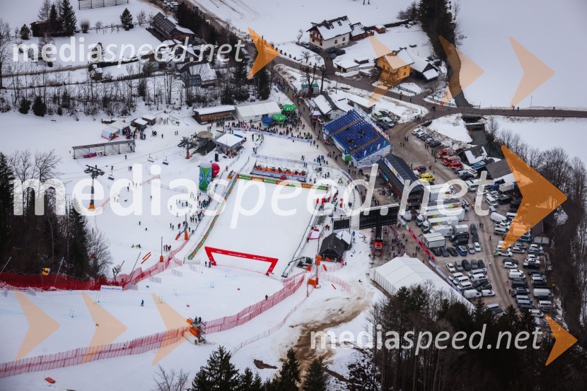 Kranjska Gora in Zlata lisica iz zraka